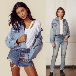 Boyish Distressed Harvey Jacket in Some Like it Hot small